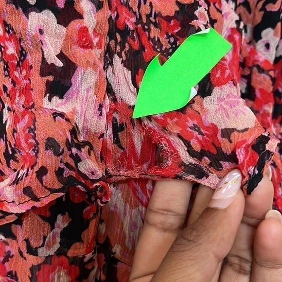 Stevie May large L chiffon dress ruffles midi length No such thing dress - Picture 8 of 8